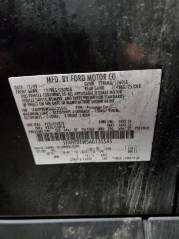 1FAHP2EW5AG135545 - 2010 FORD TAURUS BLACK photo 10