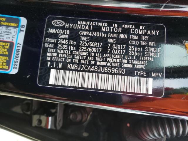 KM8J2CA48JU659693 - 2018 HYUNDAI TUCSON SE BLACK photo 10