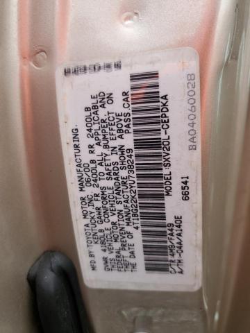 4T1BG22K2YU738249 - 2000 TOYOTA CAMRY CE SILVER photo 12