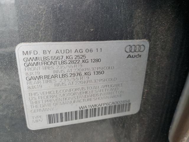 WA1WKAFP6CA002858 - 2012 AUDI Q5 PRESTIG GRAY photo 13