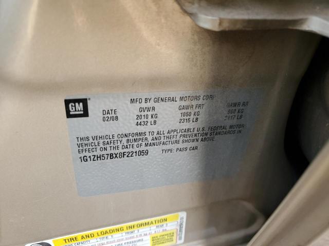 1G1ZH57BX8F221059 - 2008 CHEVROLET MALIBU 1LT 棕色 照片 10