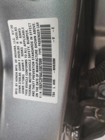 19XFC2F84LE007099 - 2020 HONDA CIVIC SPOR 银色 照片 10