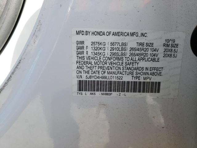 5J8YD4H99LL011522 - 2020 ACURA MDX ADVANC WHITE photo 14