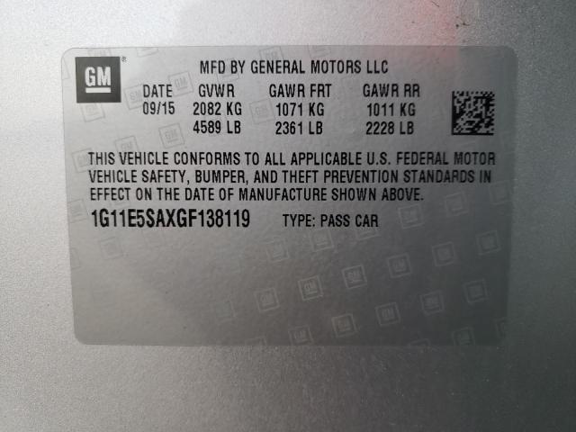 1G11E5SAXGF138119 - 2016 CHEVROLET MALIBU LIM SILVER photo 13