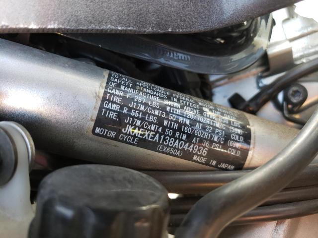 JKAEXEA138A044936 - 2008 KAWASAKI EX650 A Qara foto 10