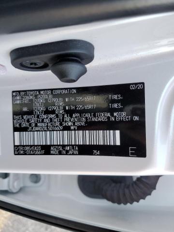 JTJDARDZXL5016609 - 2020 LEXUS NX 300 WHITE photo 10