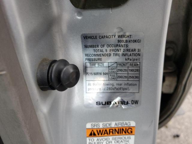 JF1SF65622H700457 - 2002 SUBARU FORESTER S ვერცხლისფერი ფოტო 12