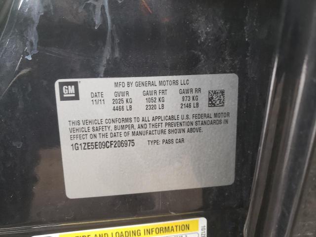 1G1ZE5E09CF****** - 2012 CHEVROLET MALIBU LTZ შავი ფოტო 10