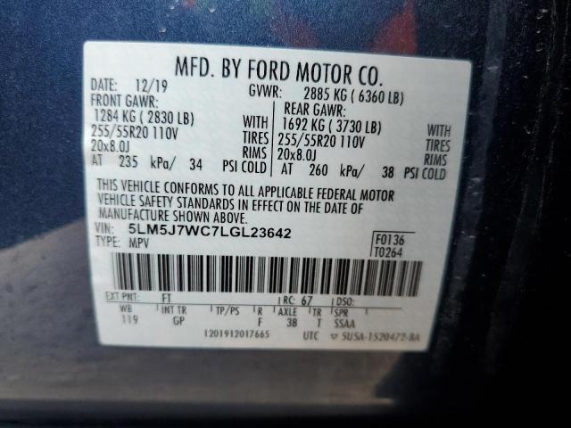 5LM5J7WC7LGL23642 - 2020 LINCOLN AVIATOR RE 蓝色 照片 13