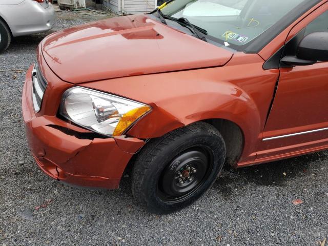 1B3HE78K97D293226 - 2007 DODGE CALIBER R/ ORANGE photo 9