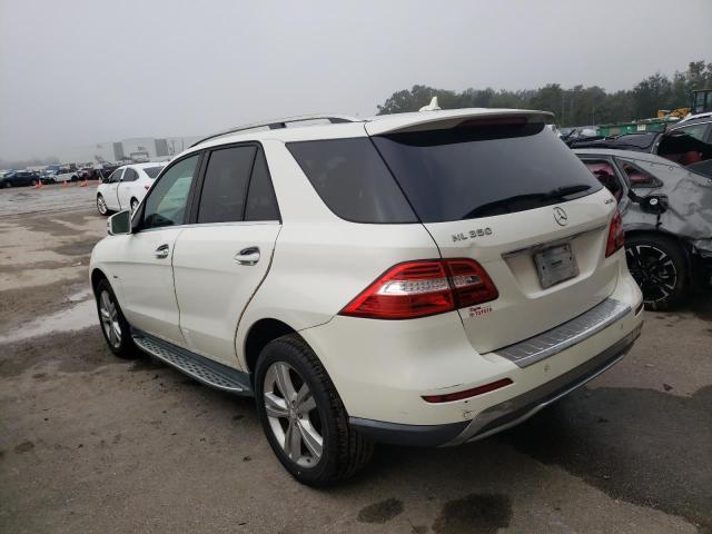 4JGDA5HB6CA021950 - 2012 MERCEDES-BENZ ML 350 4MA WHITE photo 3