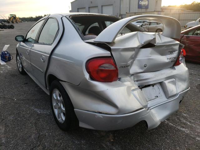 1B3ES56CX4D513223 - 2004 DODGE NEON SXT SILVER photo 3