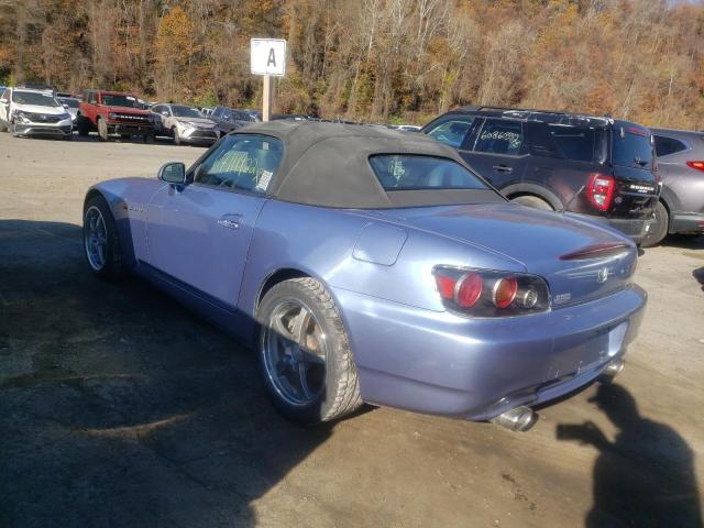 JHMAP21454T005596 - 2004 HONDA S2000 BLUE photo 3