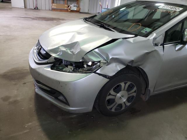 19XFB4F29EE000047 - 2014 HONDA CIVIC HYBR SILVER photo 9