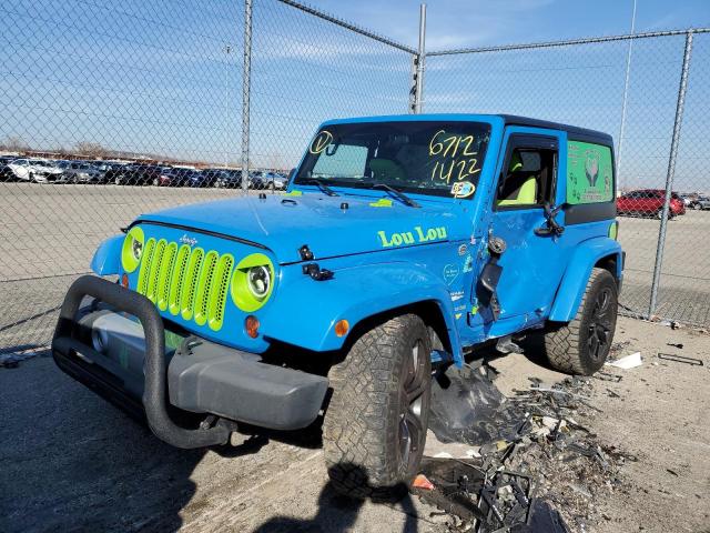 1C4AJWBG8CL128634 - 2012 JEEP WRANGLER S BLUE photo 2