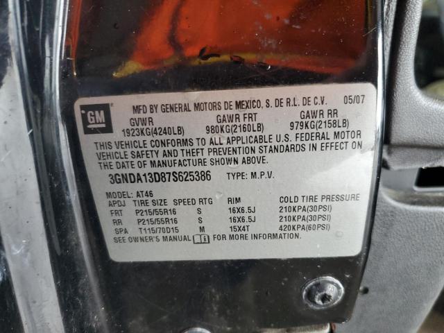 3GNDA13D87S625386 - 2007 CHEVROLET HHR LS 黑色 照片 10