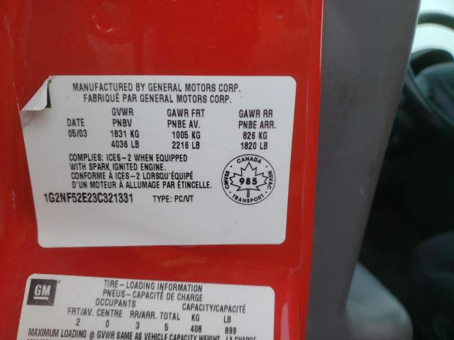 1G2NF52E23C321331 - 2003 PONTIAC GRAND AM S RED photo 13