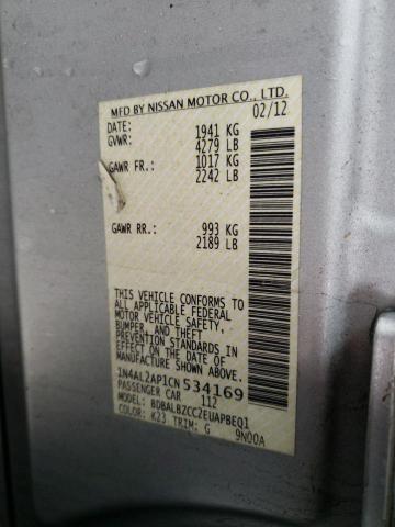 1N4AL2AP1CN534169 - 2012 NISSAN ALTIMA BAS SILVER photo 13