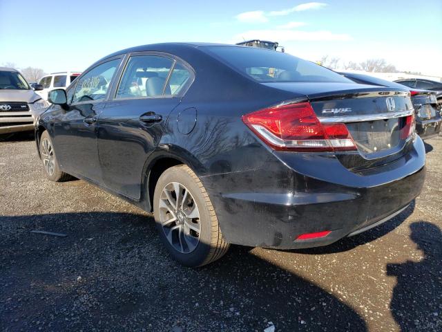 19XFB2F91DE253296 - 2013 HONDA CIVIC EXL Czarny zdjęcie 2