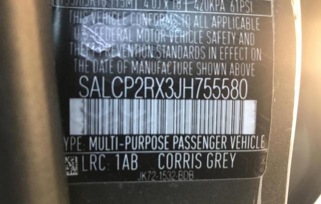 SALCP2RX3JH755580 - 2018 LAND ROVER DISCOVERY GRAY photo 10