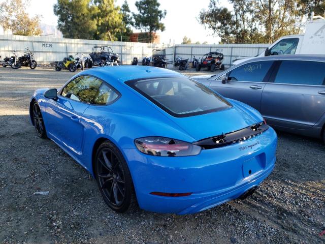 WP0AA2A85NS255160 - 2022 PORSCHE CAYMAN BAS BLUE photo 3