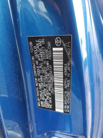 JTDJT903395258149 - 2009 TOYOTA YARIS BLUE photo 10