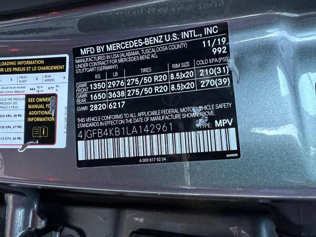 4JGFB4KB1LA142961 - 2020 MERCEDES-BENZ GLE 350 4M GRAY photo 10