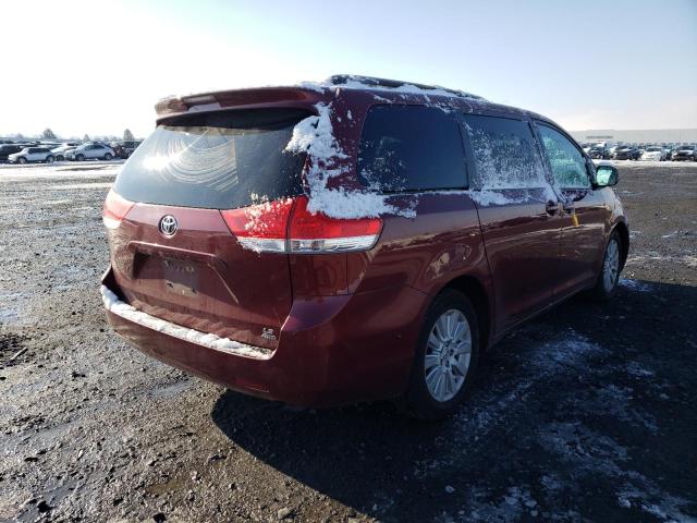 5TDJK3DC0ES080215 - 2014 TOYOTA SIENNA LE BURGUNDY photo 4