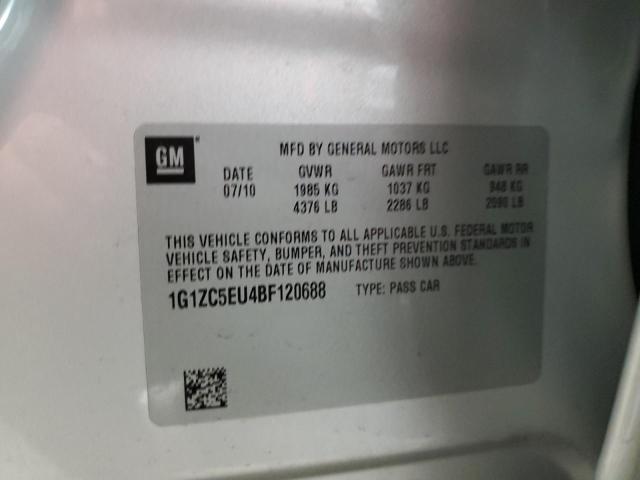 1G1ZC5EU4BF120688 - 2011 CHEVROLET MALIBU 1LT Silber Foto 10