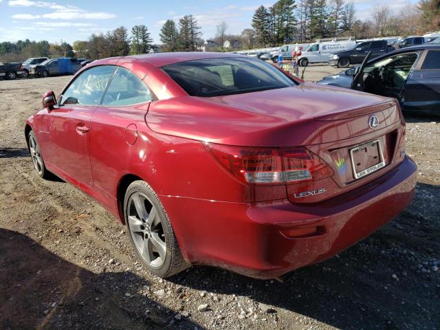 JTHFF2C23A2512423 - 2010 LEXUS IS 250 RED photo 3