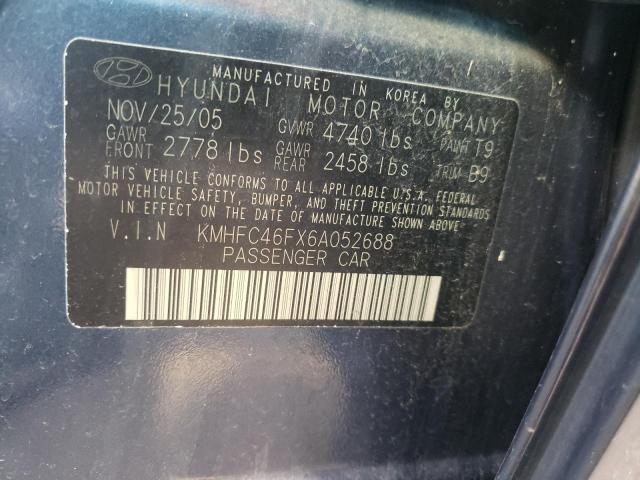 KMHFC46FX6A052688 - 2006 HYUNDAI AZERA SE CHARCOAL photo 12