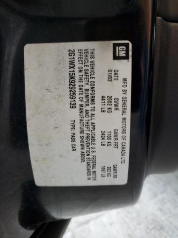 2G1WX15K929259139 - 2002 CHEVROLET MONTE CARL 黑色 照片 10