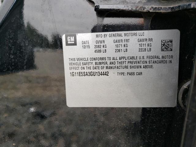 1G11E5SA3GU134442 - 2016 CHEVROLET MALIBU LIM 黑色 照片 10