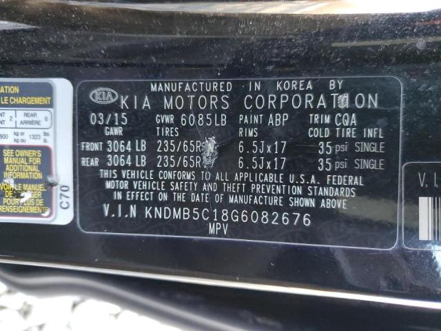 KNDMB5C18G6082676 - 2016 KIA SEDONA LX BLACK photo 13