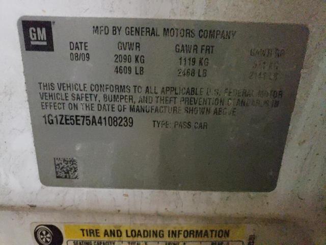 1G1ZE5E75A4108239 - 2010 CHEVROLET MALIBU LTZ თეთრი ფოტო 12