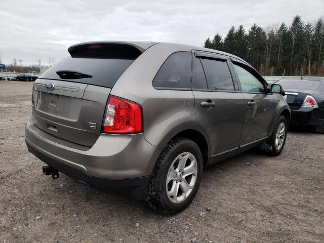 2FMDK4JC6EBB11360 - 2014 FORD EDGE SEL GRAY photo 3