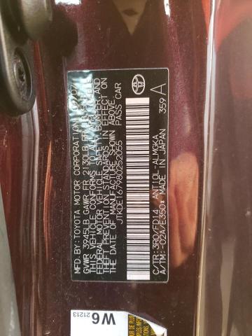 JTKDE167980252055 - 2008 TOYOTA SCION TC MAROON photo 10