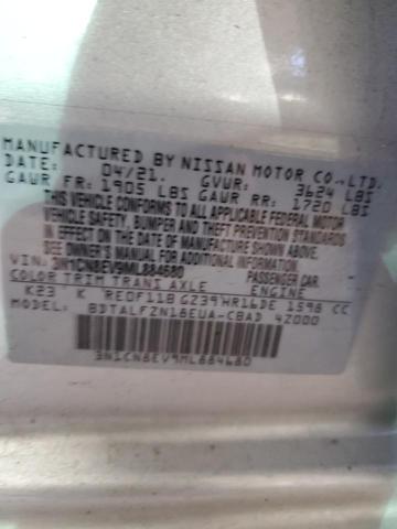 3N1CN8EV9ML884680 - 2021 NISSAN VERSA SV SILVER photo 10