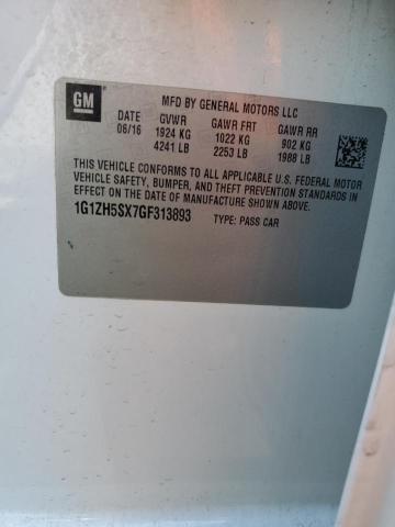 1G1ZH5SX7GF313893 - 2016 CHEVROLET MALIBU PRE WHITE photo 12