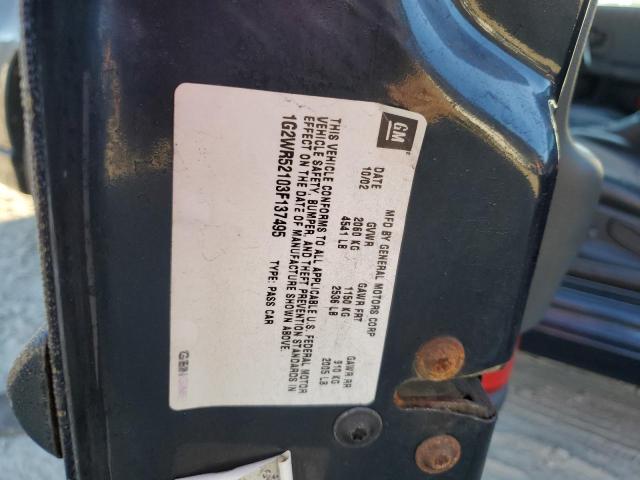 1G2WR52103F137495 - 2003 PONTIAC GRAND PRIX ლურჯი ფოტო 10