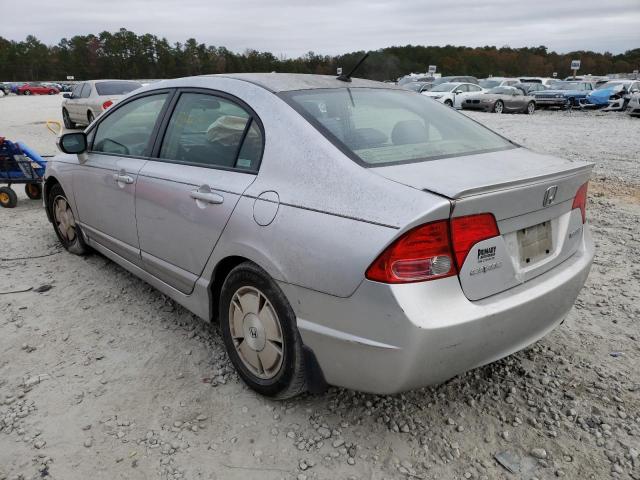 JHMFA36258S029154 - 2008 HONDA CIVIC HYBR SILVER photo 3