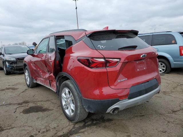 3GNKBCR41MS****** - 2021 CHEVROLET BLAZER 2LT RED photo 2