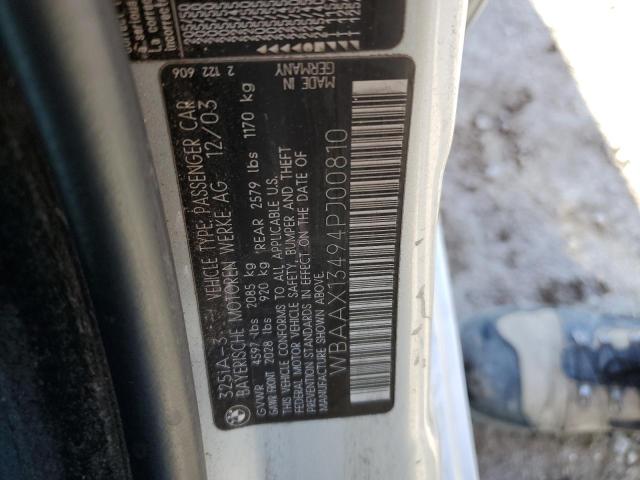 WBAAX13494PJ00810 - 2004 BMW 325 IT SUL SILVER photo 10