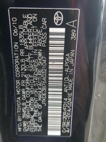 JTKDE3B76A0321047 - 2010 TOYOTA SCION TC BLACK photo 12