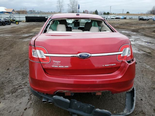 1FAHP2FW8CG114156 - 2012 FORD TAURUS LIM RED photo 6