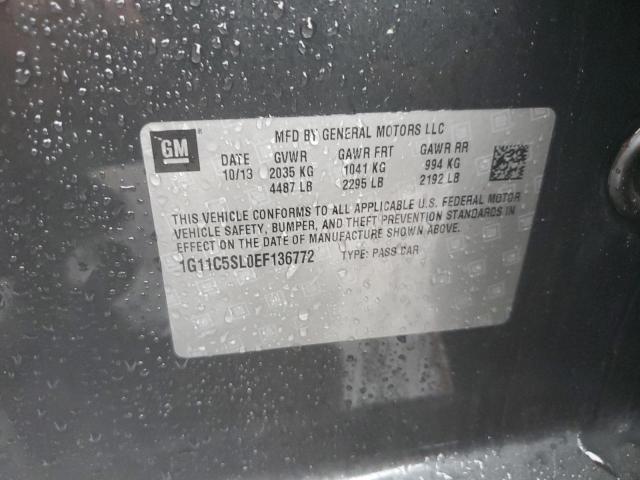 1G11C5SL0EF136772 - 2014 CHEVROLET MALIBU 1LT 黑色 照片 10