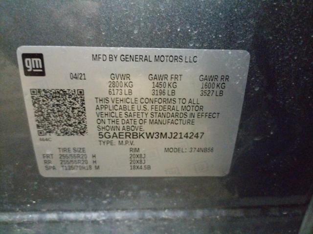 5GAERBKW3MJ214247 - 2021 BUICK ENCLAVE ES GRAY photo 13