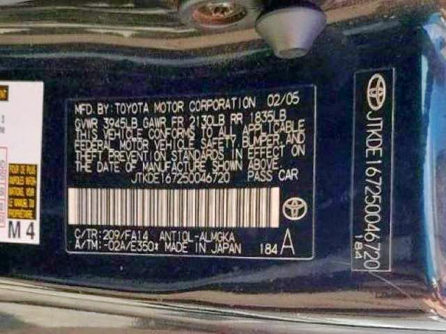 JTKDE167250046720 - 2005 TOYOTA SCION TC BLACK photo 10