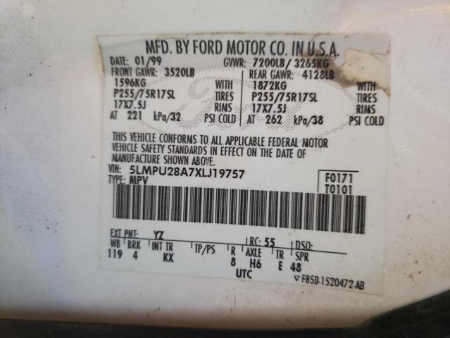 5LMPU28A7XLJ19757 - 1999 LINCOLN NAVIGATOR WHITE photo 10