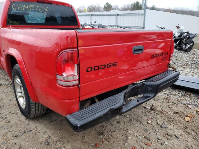 1D7GL12K64S535277 - 2004 DODGE DAKOTA SXT RED photo 9